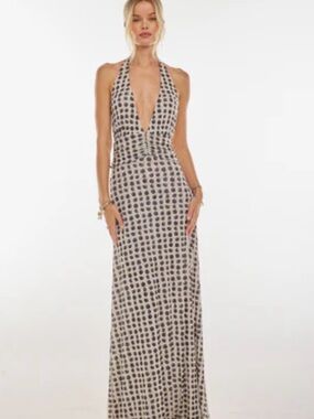 chinese dress ladies RESA Women's Lyon Maxi Dress, Black/White Dot, XS at Amazon Women's  Clothing store main image 0